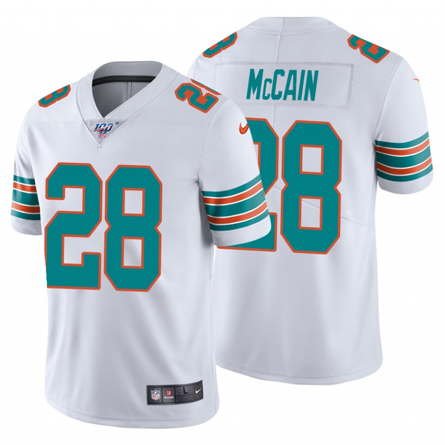 Nike Miami Dolphins #28 Bobby Mccain White Alternate Men Stitched NFL 100th Season Vapor Untouchable Limited Jersey